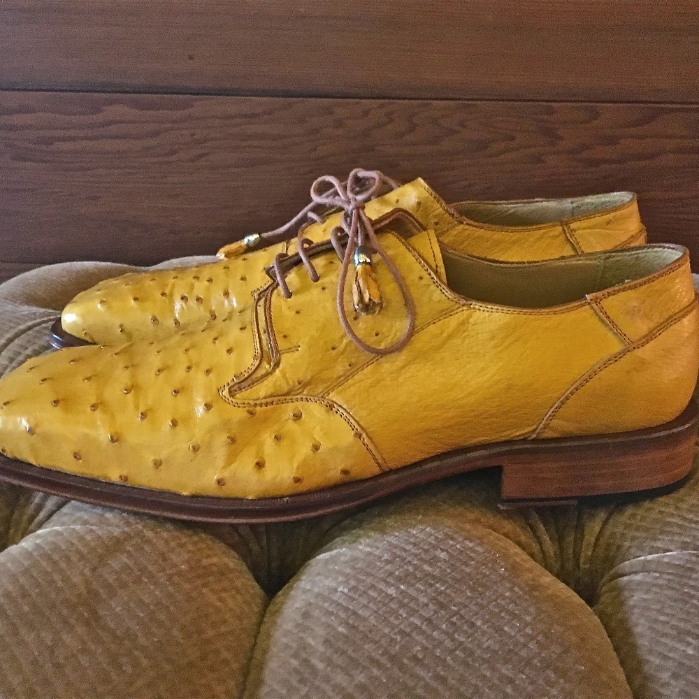 FERINI ITALIA "NEW" Exotic Ostrich shoes SZ 10
